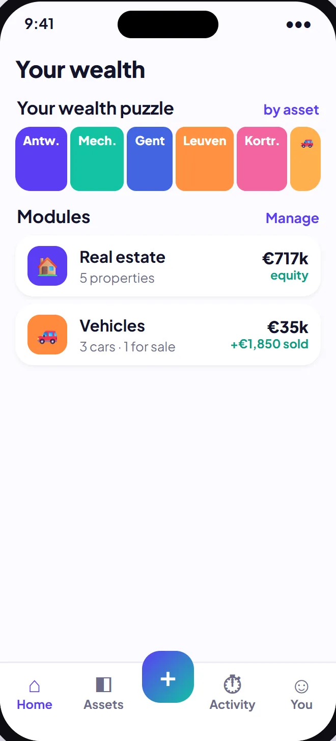 Home with a new Vehicles module next to real estate